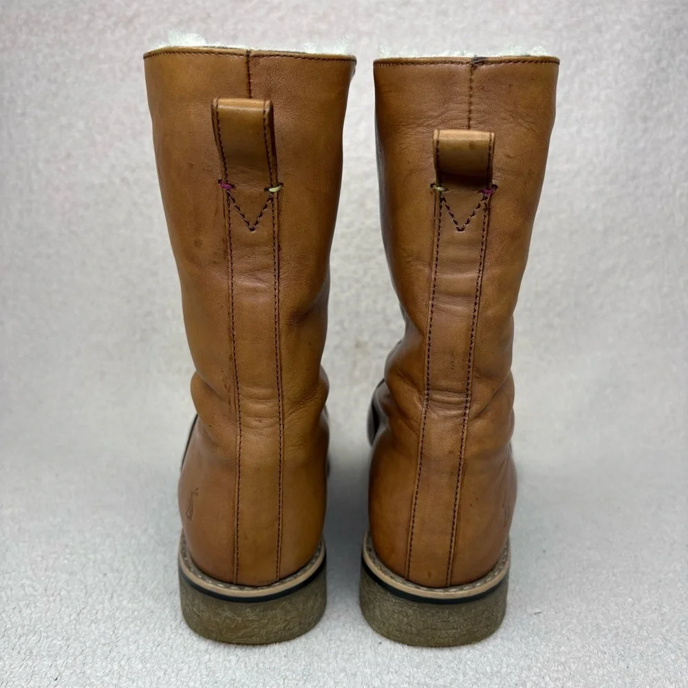 James Heybrook Tan Leather Shearling-Lined Winter Boots